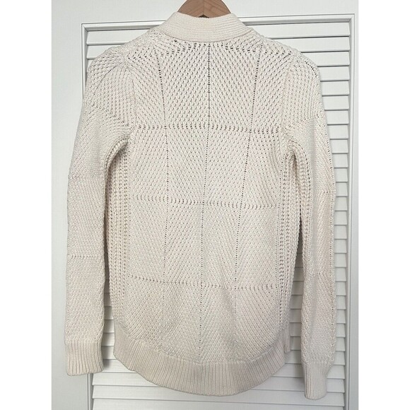 Banana Republic Cream Thick Knit Open Front 90s Preppy Cardigan Sweater size XS - Picture 3 of 5